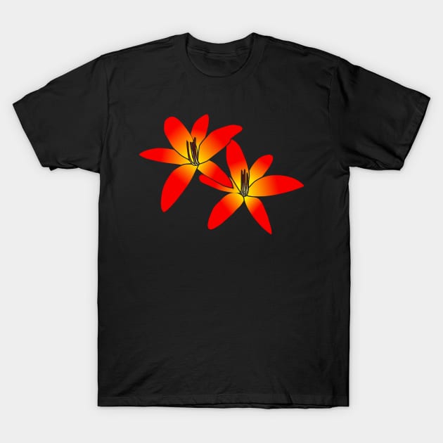 red yellow lilies, lily flower garden nature gift T-Shirt by rh_naturestyles